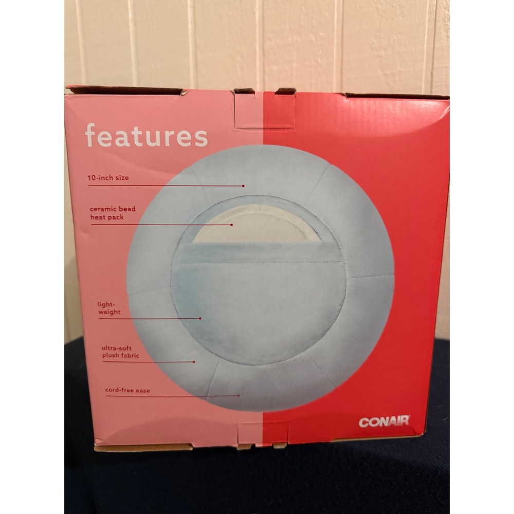 Conair Huggaball Heated Plush Pillow Blue 10 Inch Microwaveable Heat Pack NEW - Picture 4 of 4